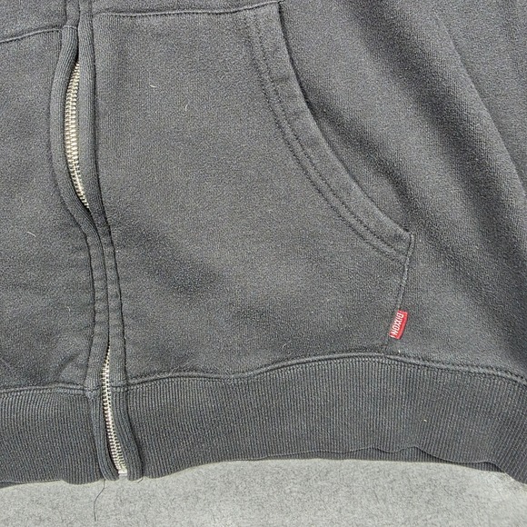 Dixxon Hoodie Mens L Black Full Zip Heavyweight Fleece Faded - Picture 6 of 10